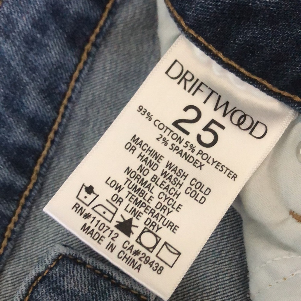 Driftwood Kelly Bootcut Mid-Rise Blue Jeans with Floral Embroiderery Size 25 - Picture 8 of 12